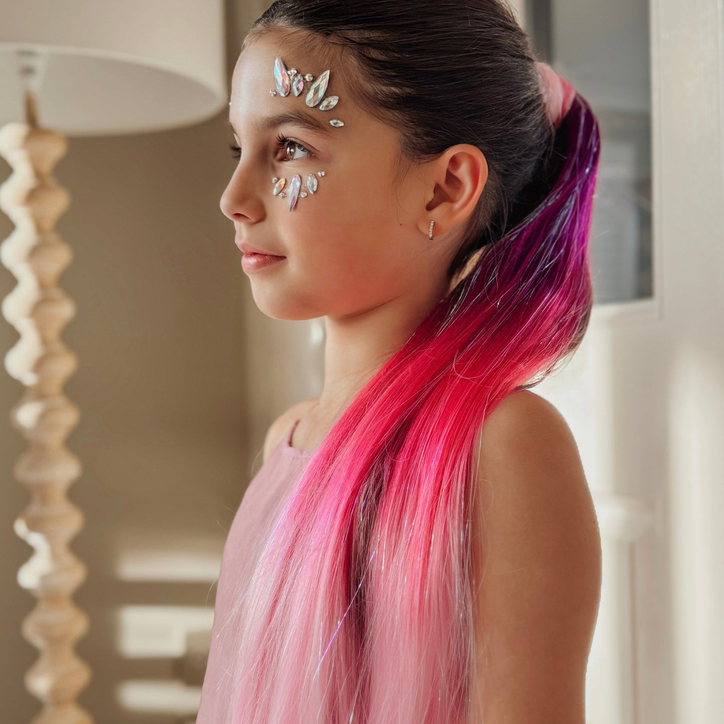 pink-purple-pastel-pink-mermaid-hair-extensions-reusable-ponytail-kids-festival