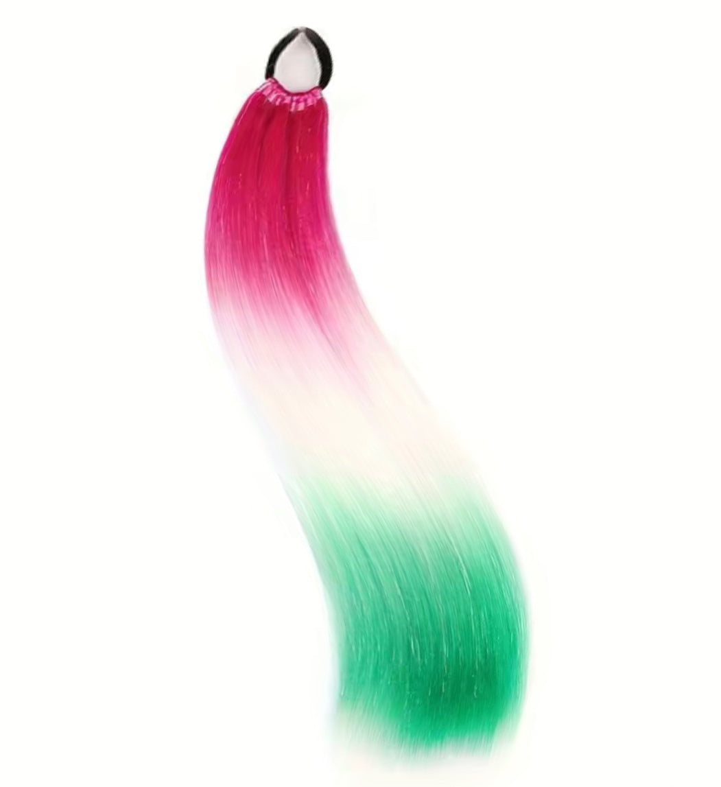 reusable-ponytail-christmas-red-green-white-mermaid-hair-extensions-australia