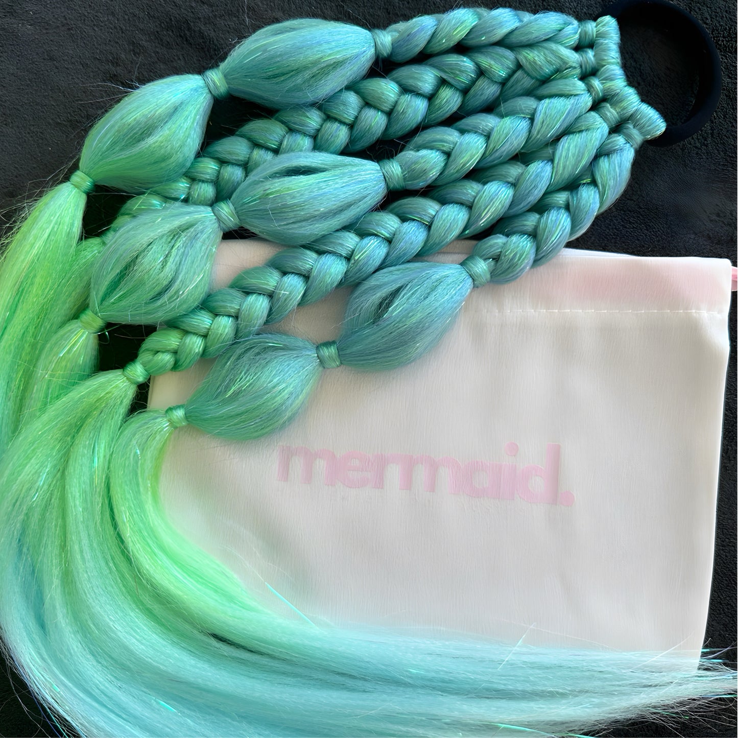 Reusable Ponytail Bubbles & Plaits- Pre-Styled - Jade
