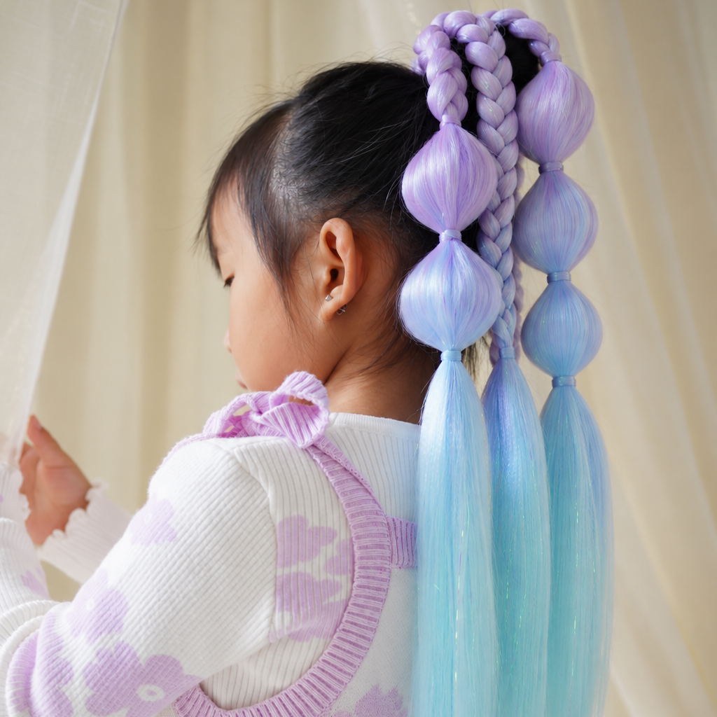 Mermaid Pre Styled Bubbles & Plaits - Pixie