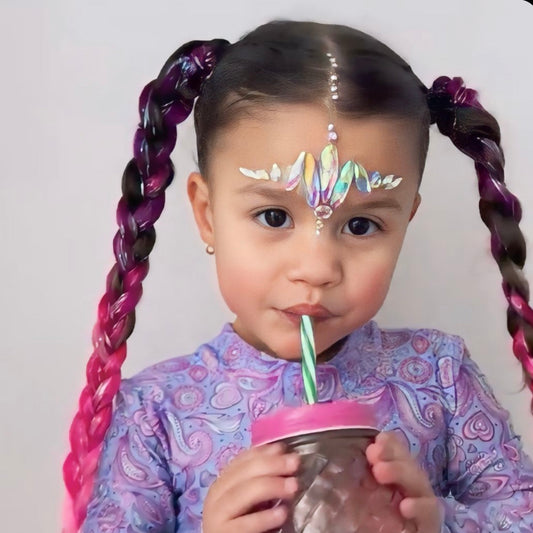 kids-face-crystals-colourful-braid-mermaid-hair-extensions-australia-accessory