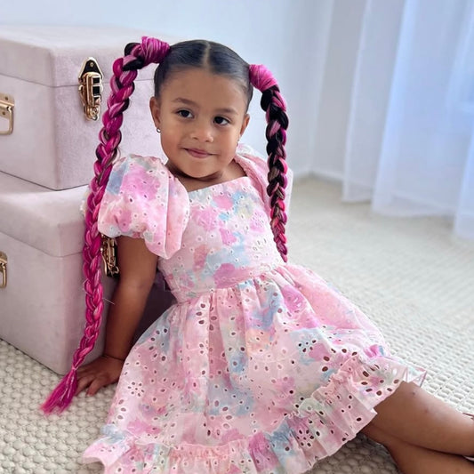 kids-reusable-colourful-braid-mermaid-hair-extensions-australia-pink