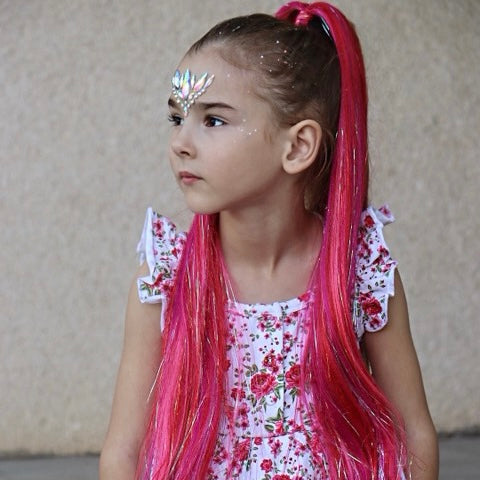 mermaid-hair-extensions-australia-reusable-ponytail-kids-braid-pink-red