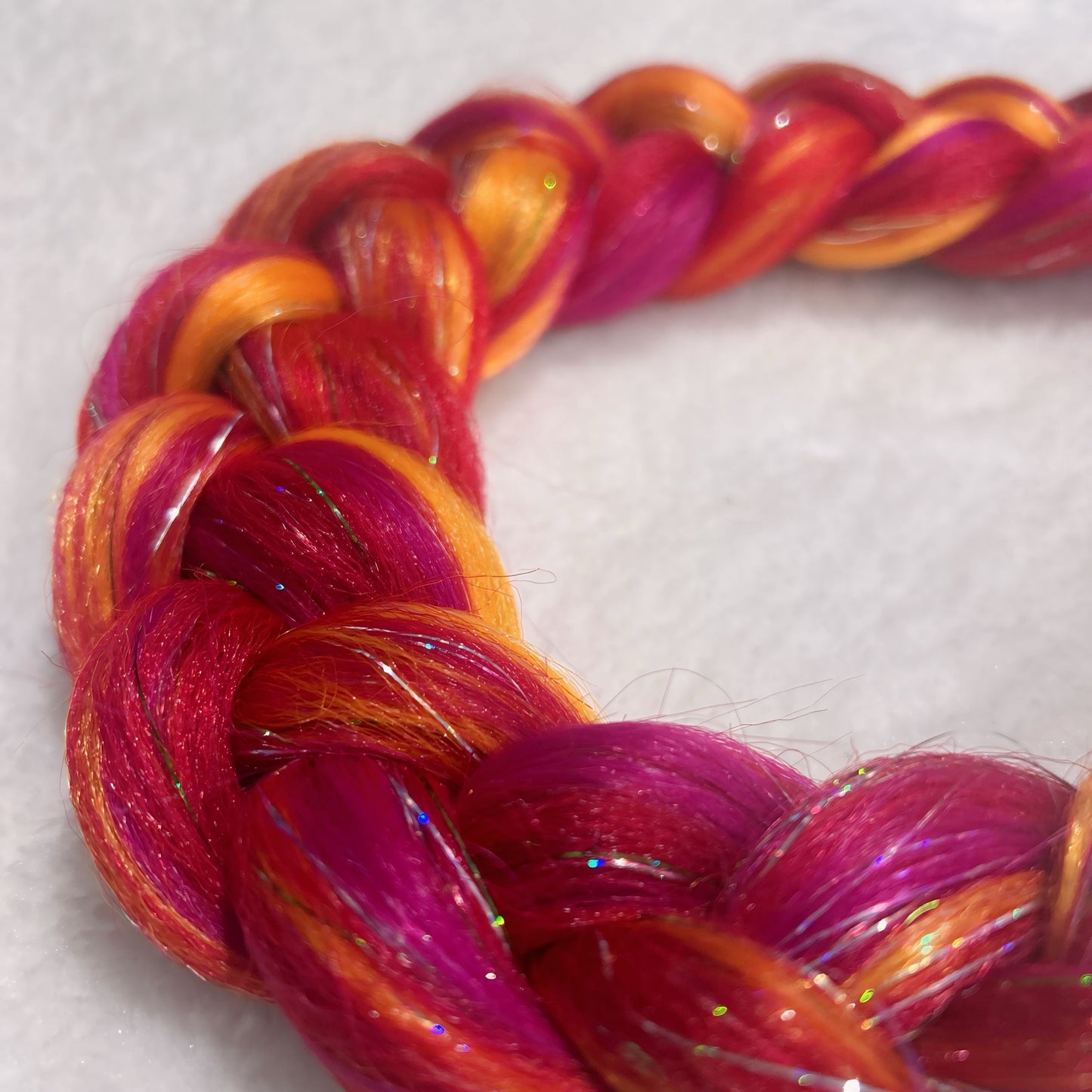 pink-orange-red-mermaid-hair-extensions-reusable-ponytail-kids-festival-plait
